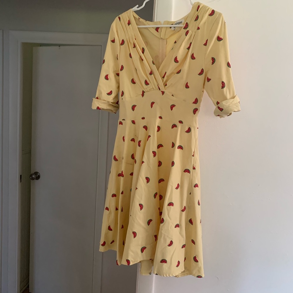 Unique Vintage Delores Dress Watermelon Print